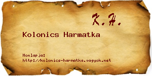 Kolonics Harmatka névjegykártya
